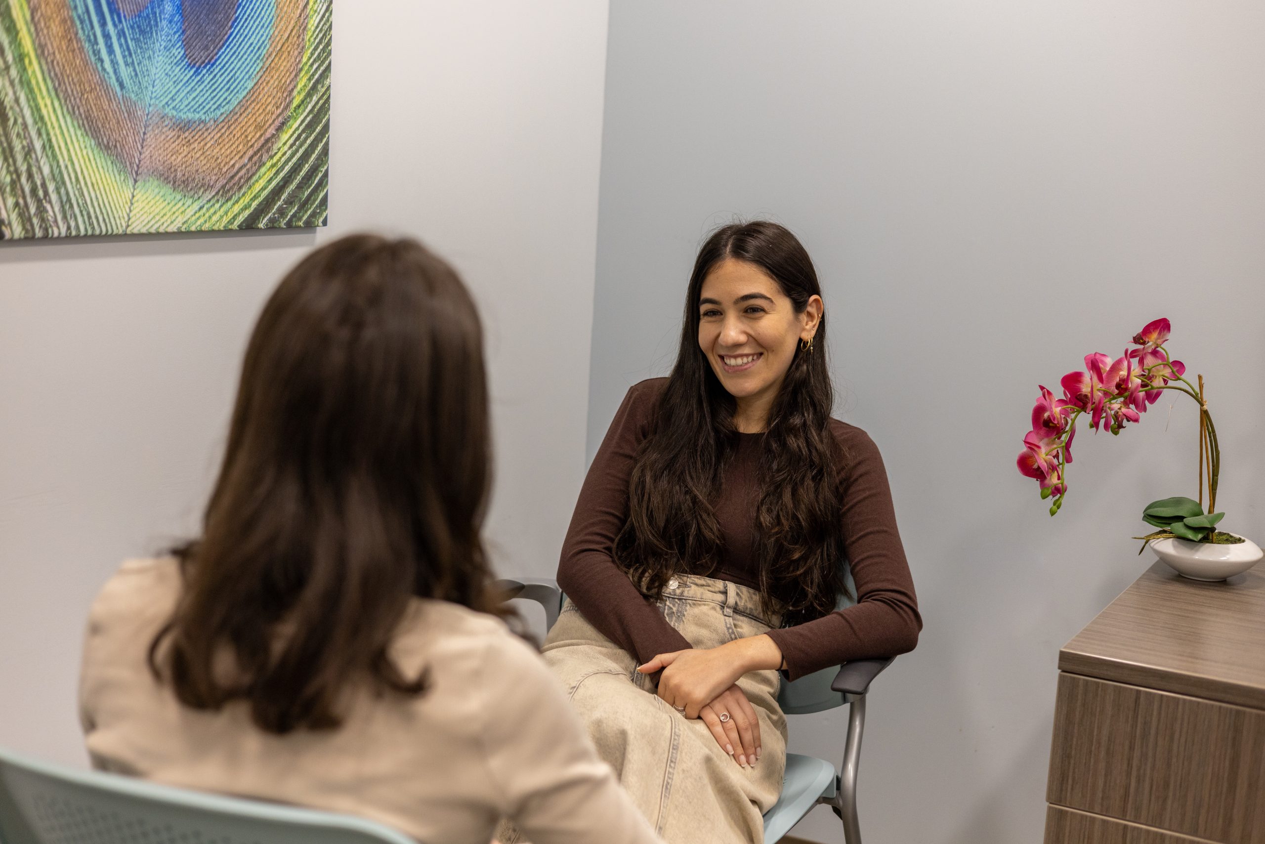 Young woman receiving therapy in Ohel's Tikvah Center.