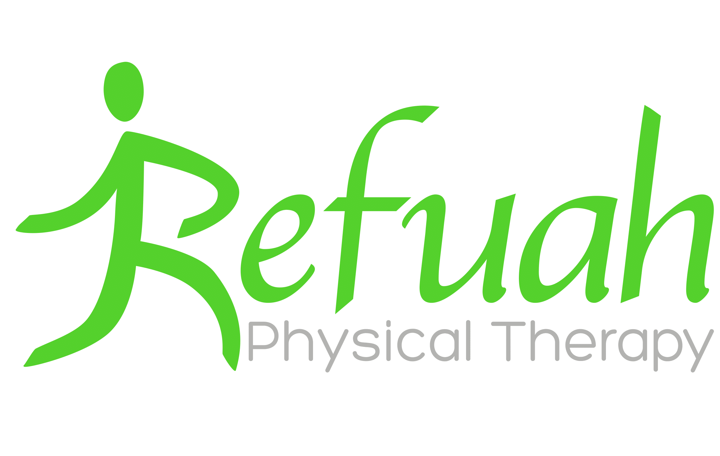 Refuah PT logo with a clip art style person as the R