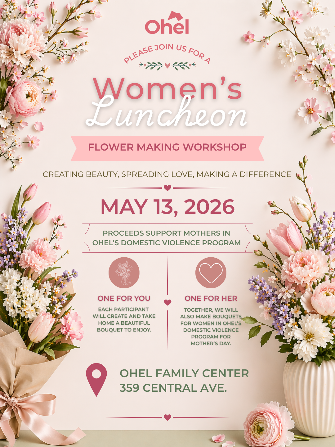 Ohel's Women’s Luncheon & Flower Making Workshop